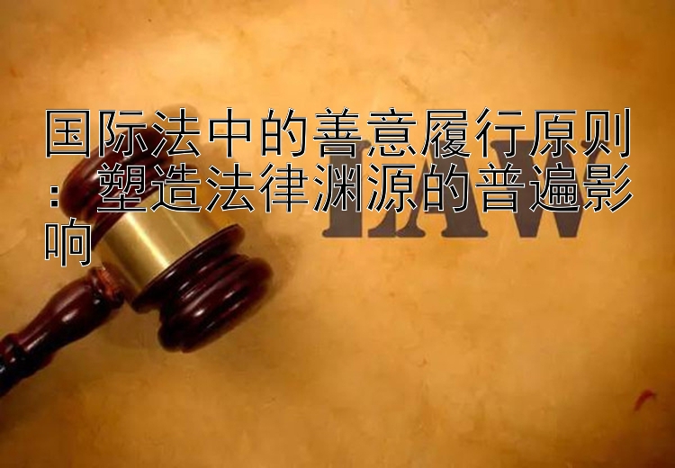 国际法中的善意履行原则：塑造法律渊源的普遍影响