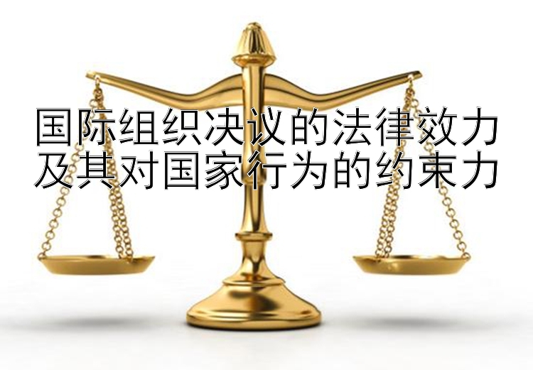 国际组织决议的法律效力及其对国家行为的约束力