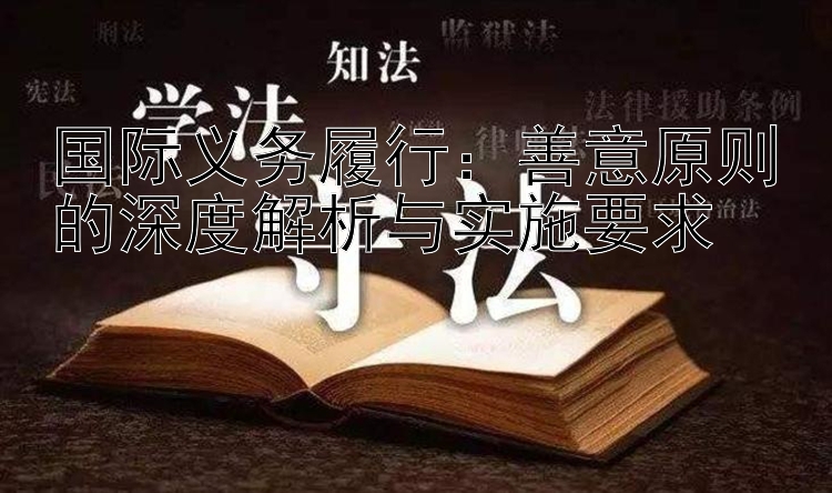 国际义务履行：善意原则的深度解析与实施要求