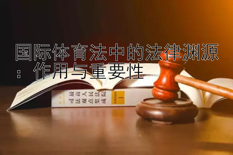 国际体育法中的法律渊源：作用与重要性