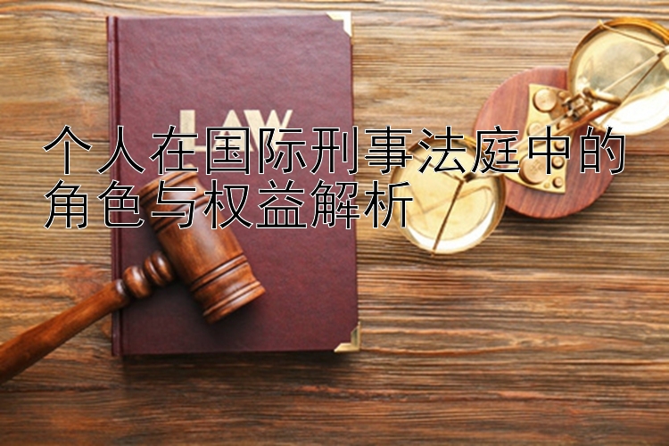 个人在国际刑事法庭中的角色与权益解析