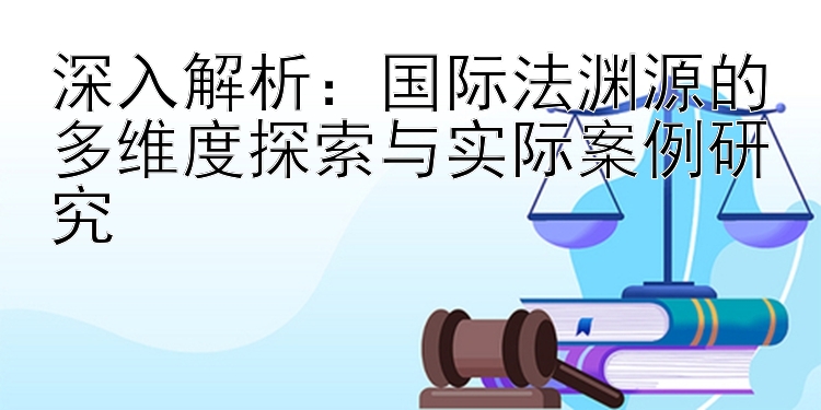 深入解析：国际法渊源的多维度探索与实际案例研究