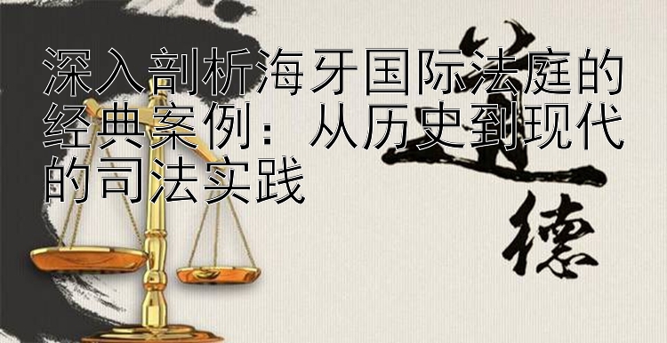 深入剖析海牙国际法庭的经典案例：从历史到现代的司法实践