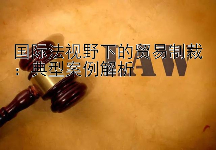 国际法视野下的贸易制裁：典型案例解析