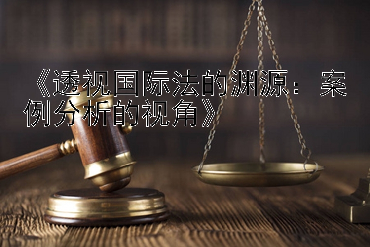 《透视国际法的渊源：案例分析的视角》