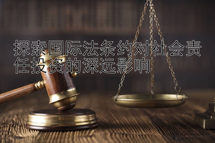 探索国际法条约对社会责任投资的深远影响