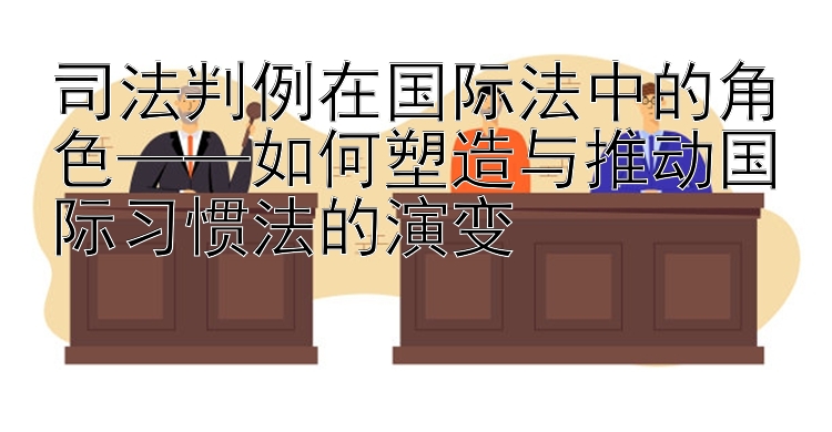 司法判例在国际法中的角色——如何塑造与推动国际习惯法的演变