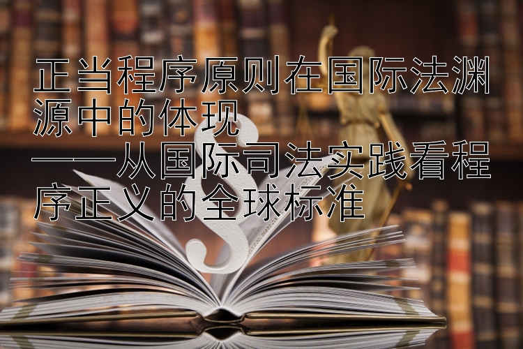 正当程序原则在国际法渊源中的体现  
——从国际司法实践看程序正义的全球标准