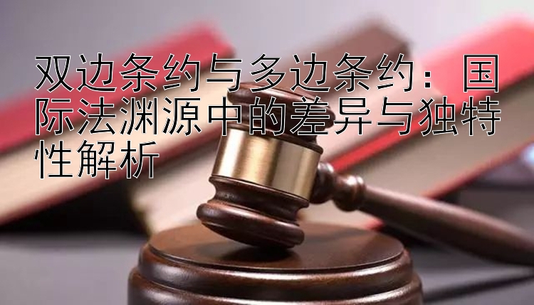 双边条约与多边条约：国际法渊源中的差异与独特性解析