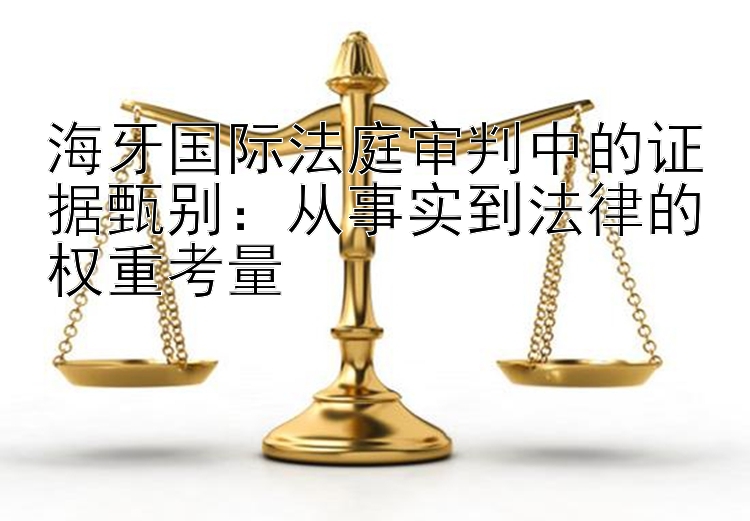 海牙国际法庭审判中的证据甄别：从事实到法律的权重考量