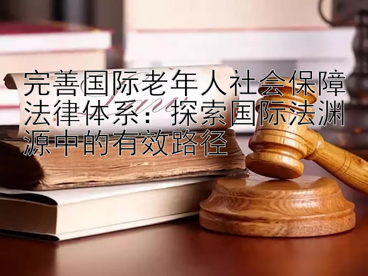 完善国际老年人社会保障法律体系：探索国际法渊源中的有效路径