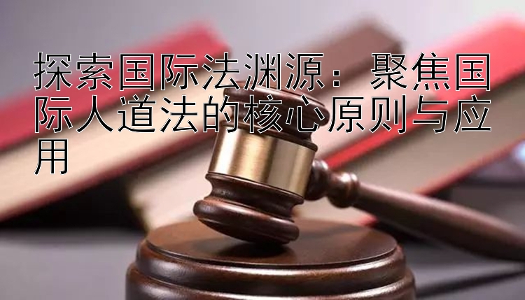 探索国际法渊源：聚焦国际人道法的核心原则与应用