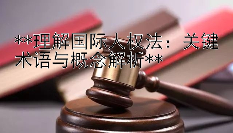 理解国际人权法：关键术语与概念解析