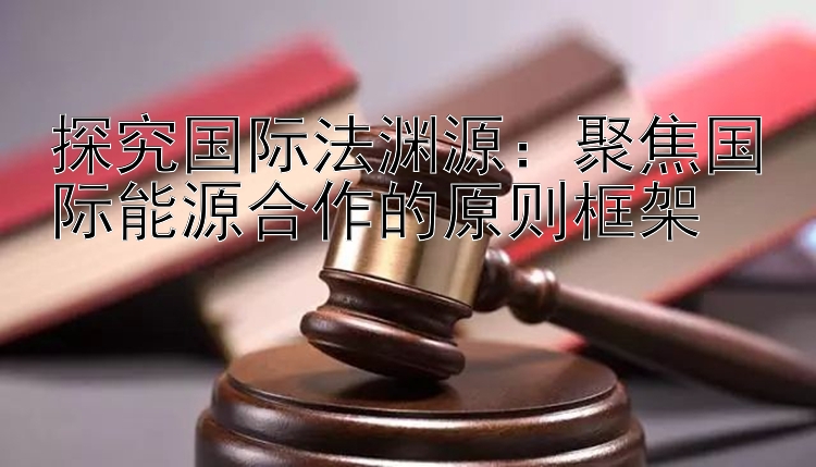 探究国际法渊源：聚焦国际能源合作的原则框架