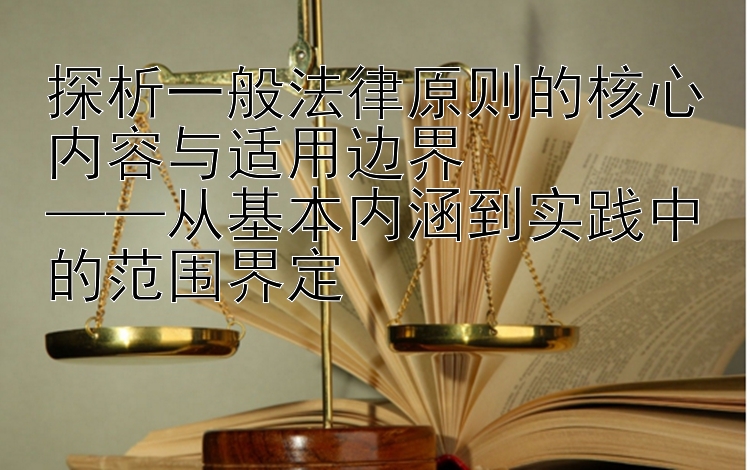 探析一般法律原则的核心内容与适用边界  
——从基本内涵到实践中的范围界定